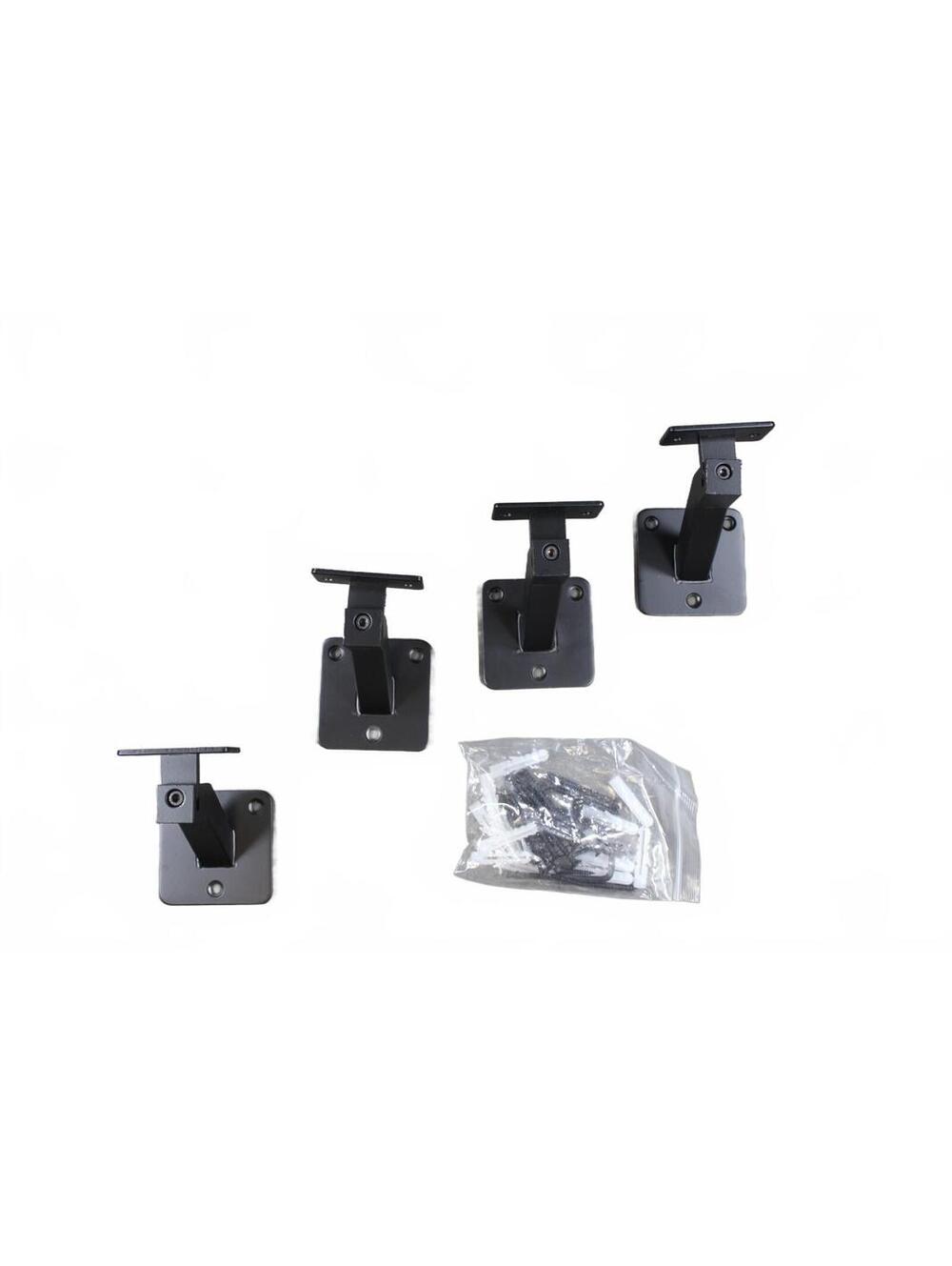Black Metal Stair Handrail Brackets w/ Hardware (4 Pack)
